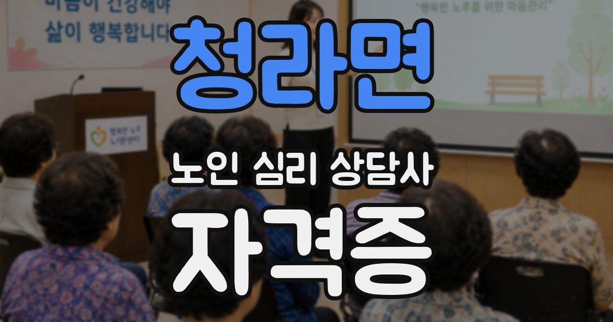 청라면 노인 심리 상담사 자격증