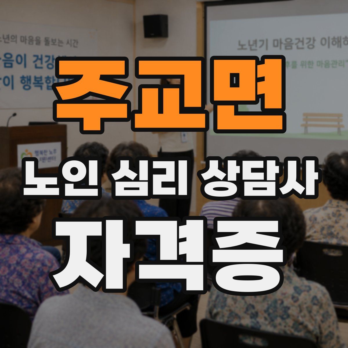 주교면 노인 심리 상담사 자격증