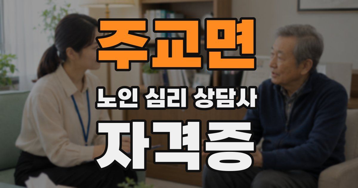 주교면 노인 심리 상담사 자격증