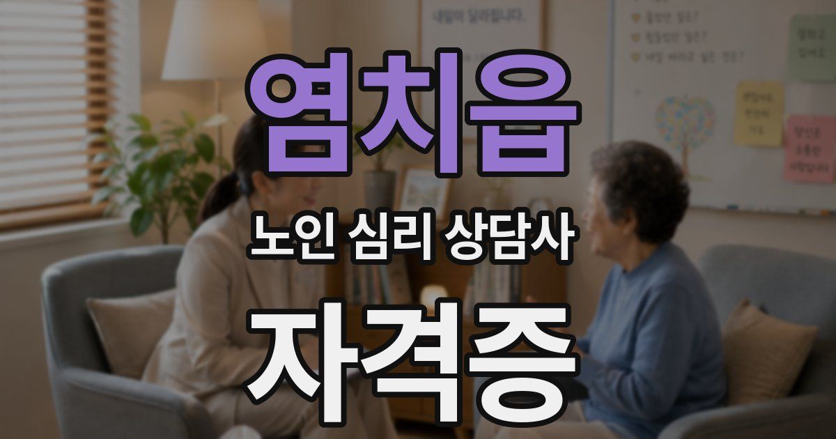 염치읍 노인 심리 상담사 자격증