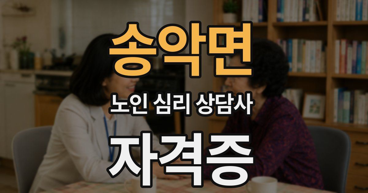 송악면 노인 심리 상담사 자격증