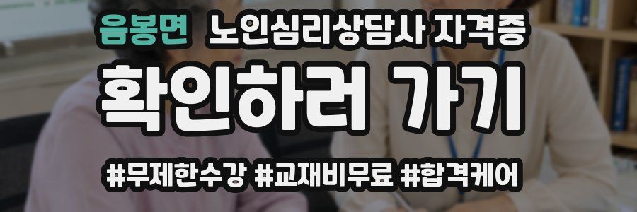 음봉면 노인 심리 상담사 자격증