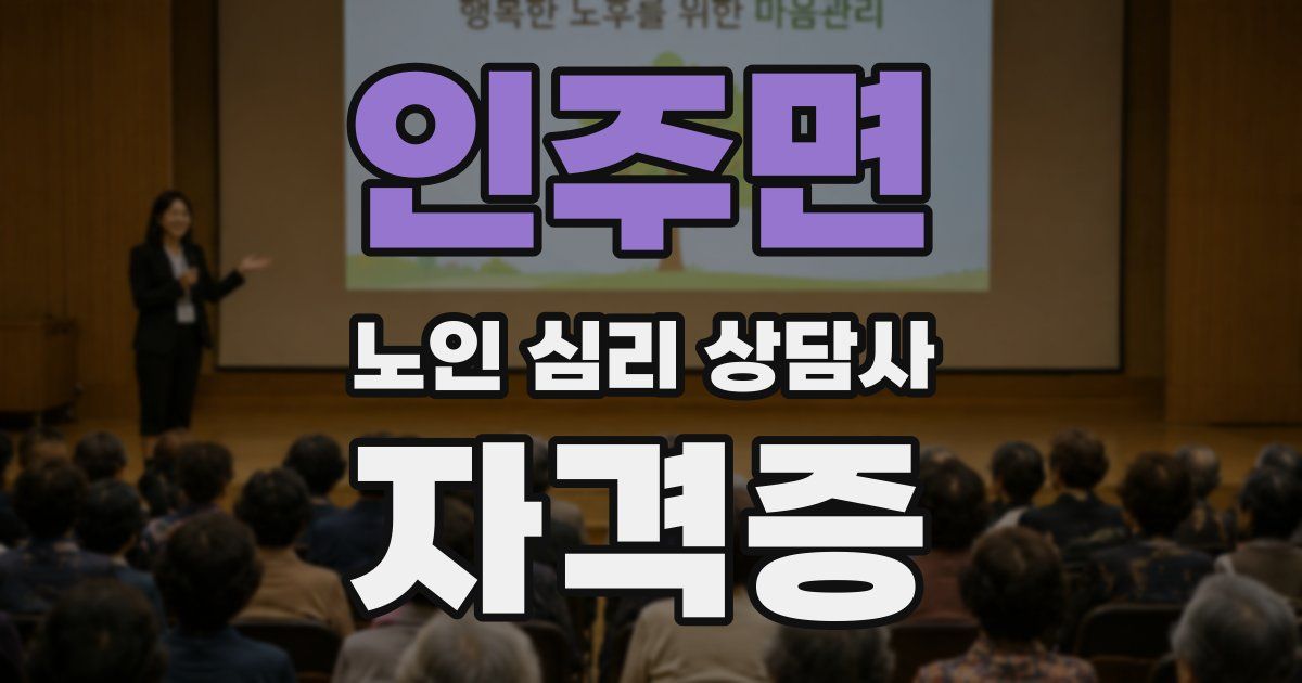 인주면 노인 심리 상담사 자격증