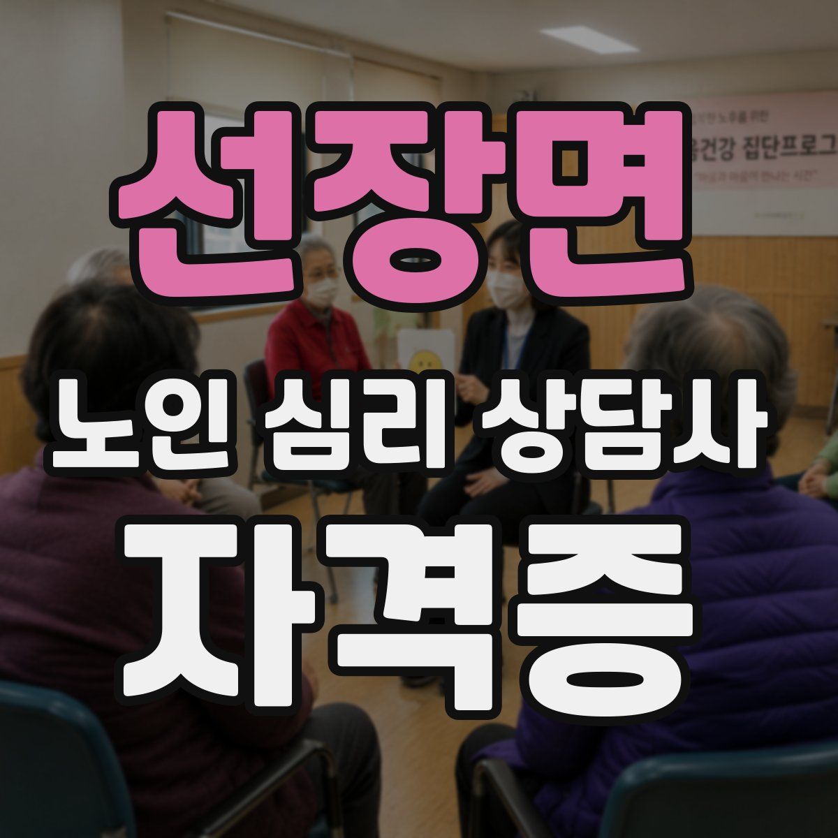 선장면 노인 심리 상담사 자격증