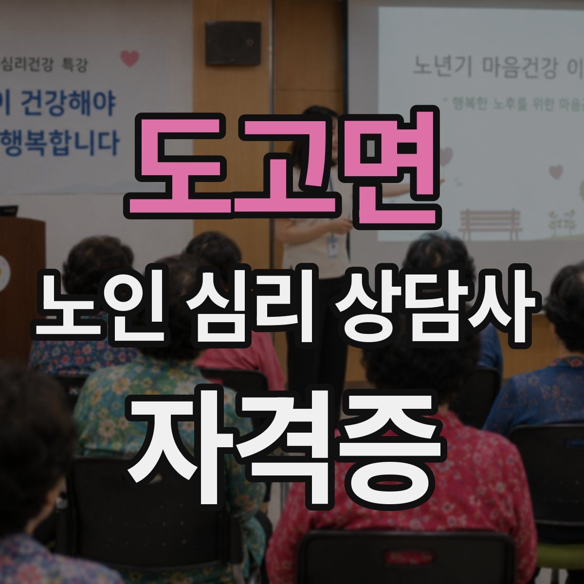 도고면 노인 심리 상담사 자격증