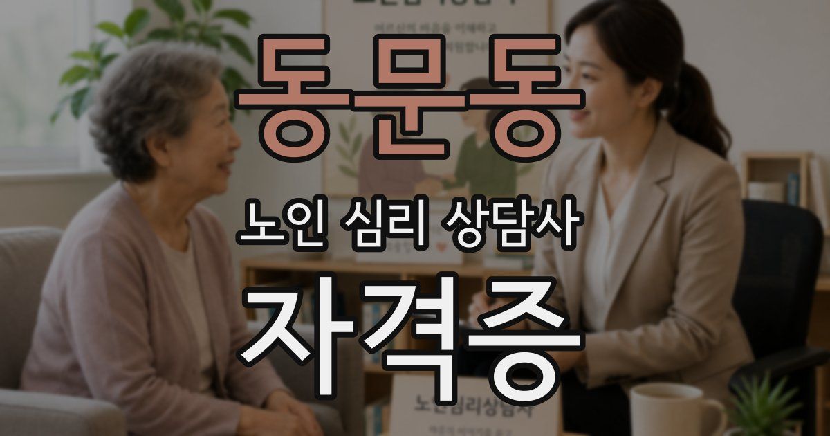 동문동 노인 심리 상담사 자격증