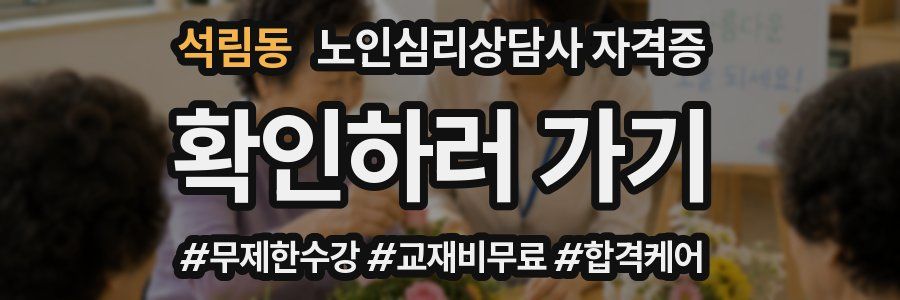 석림동 노인 심리 상담사 자격증