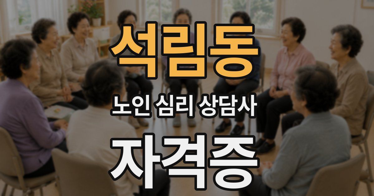 석림동 노인 심리 상담사 자격증