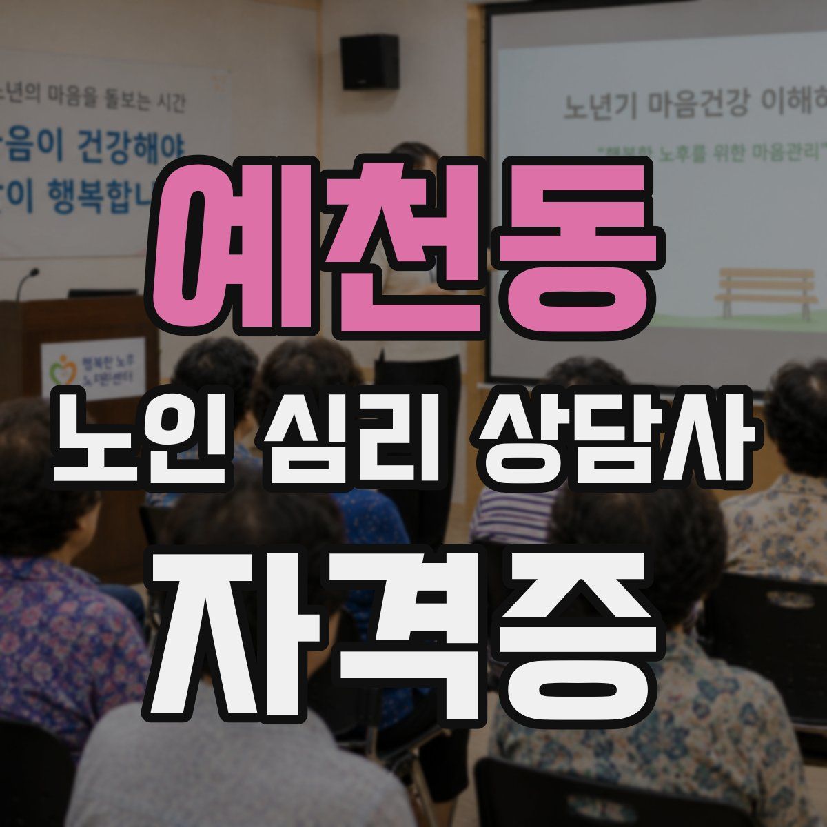예천동 노인 심리 상담사 자격증