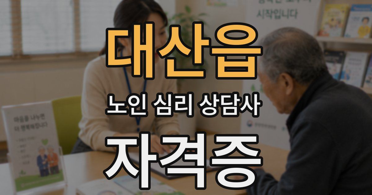 대산읍 노인 심리 상담사 자격증