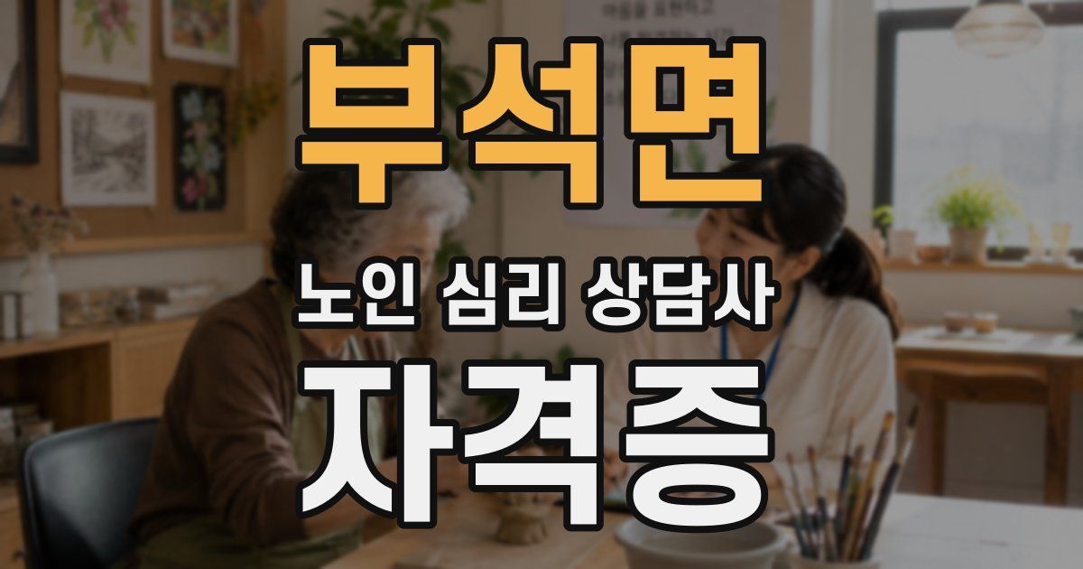 부석면 노인 심리 상담사 자격증
