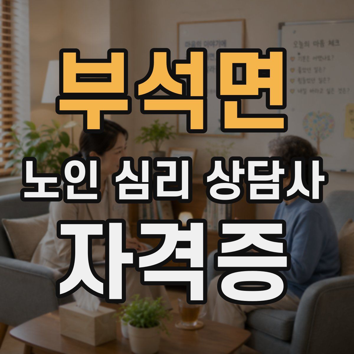 부석면 노인 심리 상담사 자격증