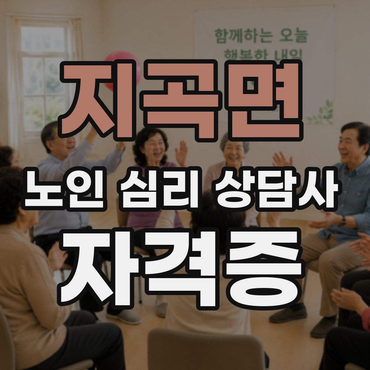 지곡면 노인 심리 상담사 자격증