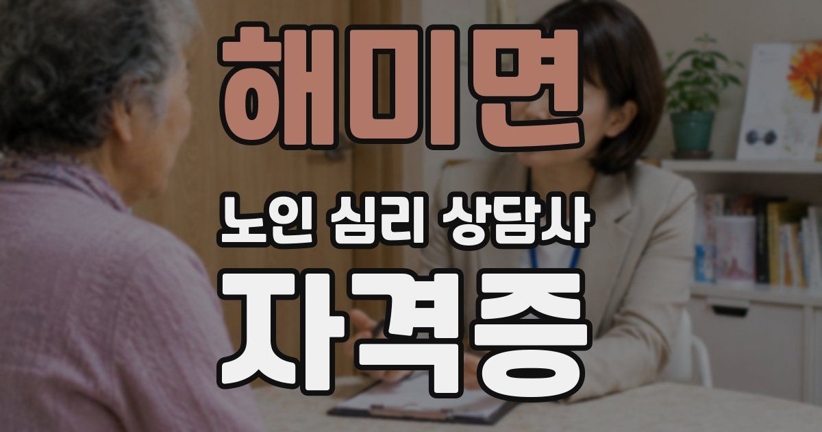 해미면 노인 심리 상담사 자격증
