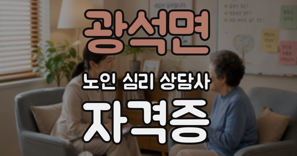 광석면 노인 심리 상담사 자격증