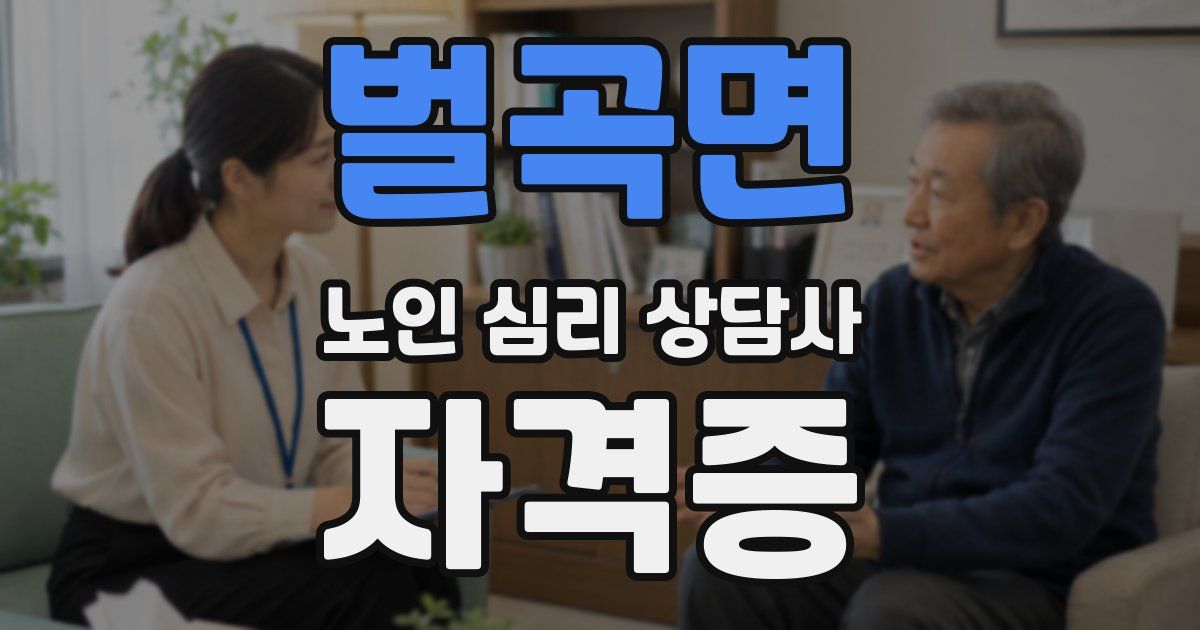 벌곡면 노인 심리 상담사 자격증