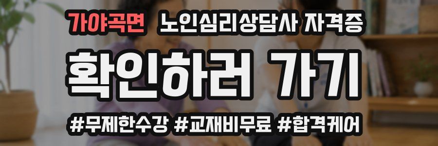 가야곡면 노인 심리 상담사 자격증
