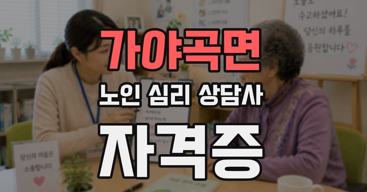 가야곡면 노인 심리 상담사 자격증