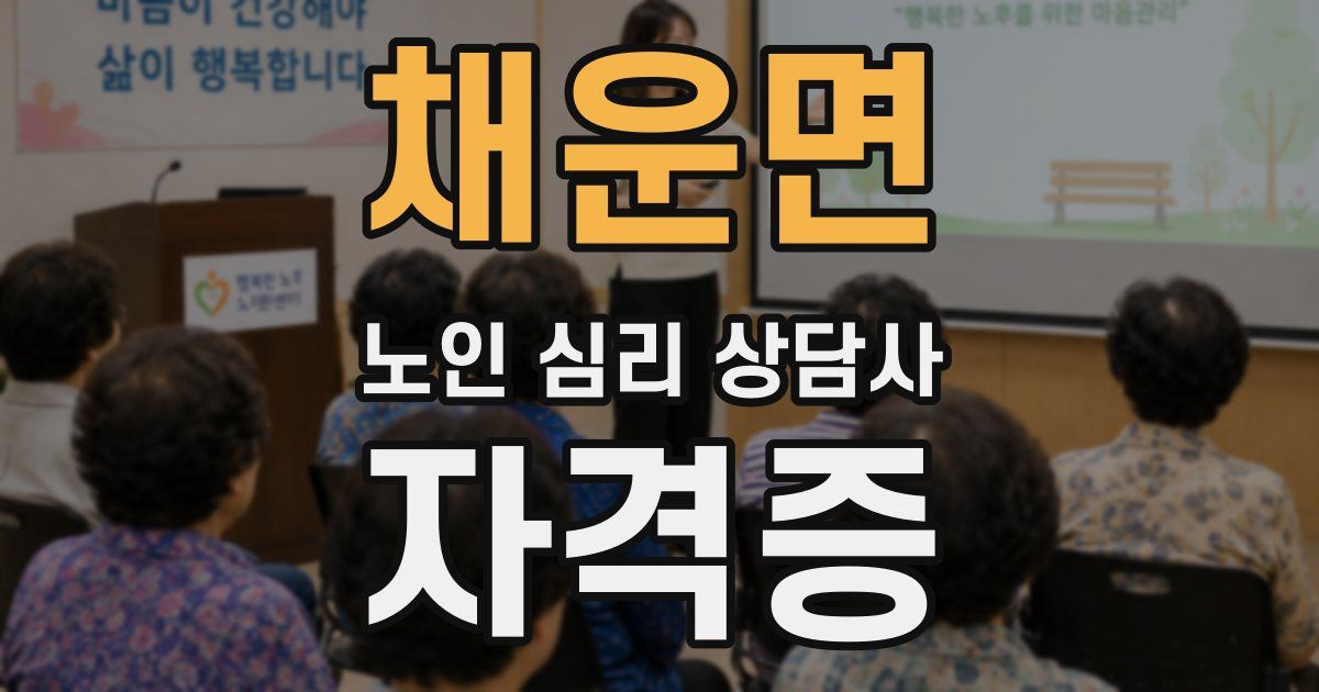 채운면 노인 심리 상담사 자격증