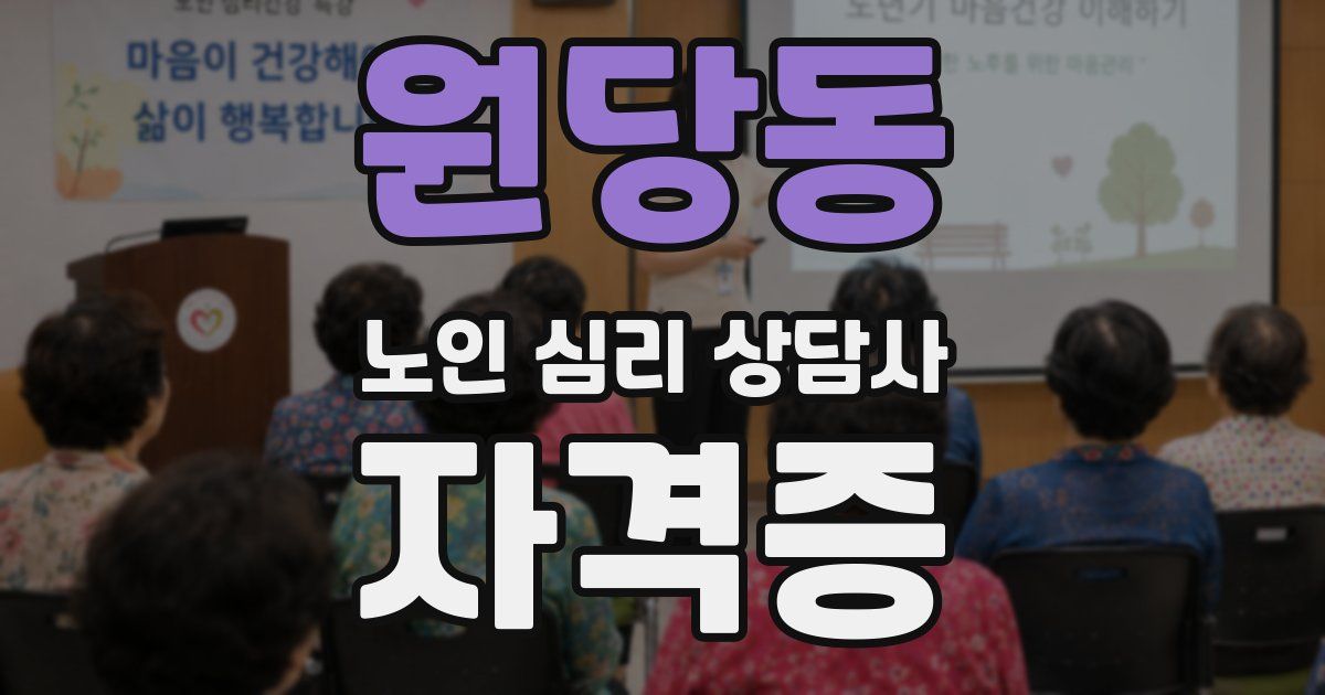 원당동 노인 심리 상담사 자격증
