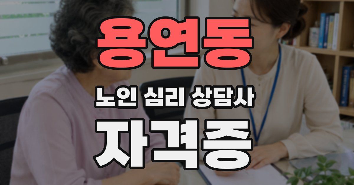 용연동 노인 심리 상담사 자격증