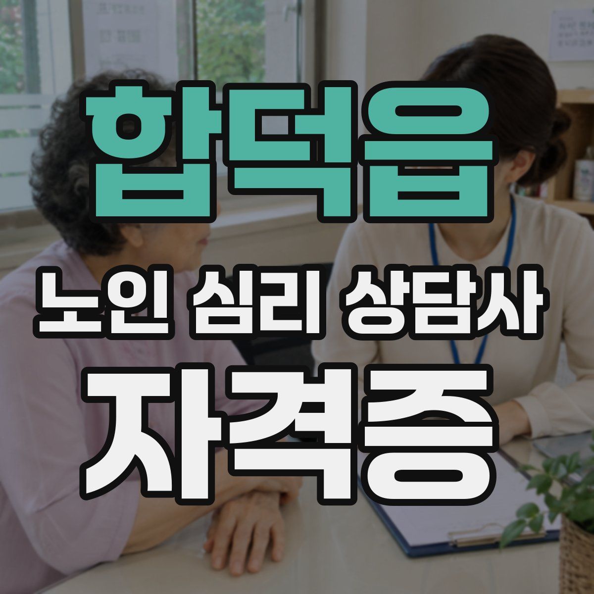 합덕읍 노인 심리 상담사 자격증