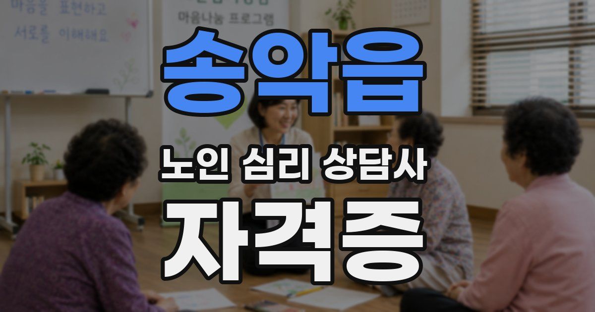 송악읍 노인 심리 상담사 자격증