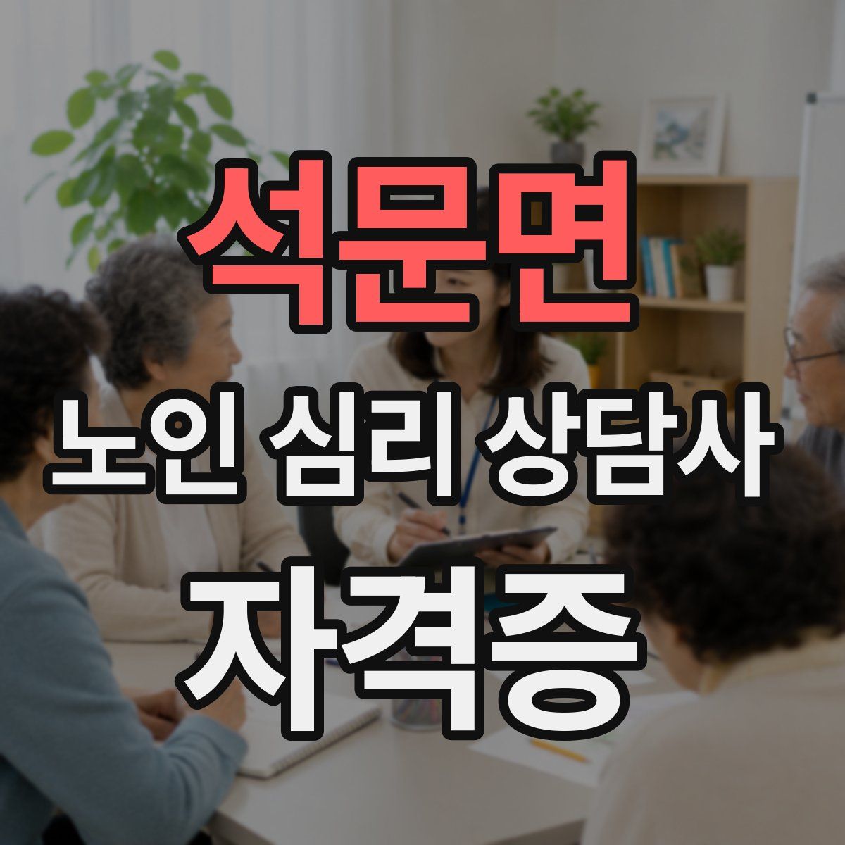 석문면 노인 심리 상담사 자격증
