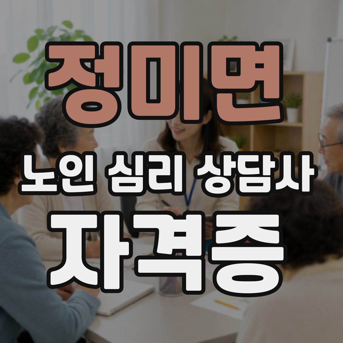 정미면 노인 심리 상담사 자격증