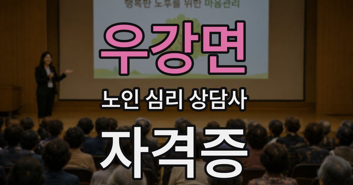 우강면 노인 심리 상담사 자격증