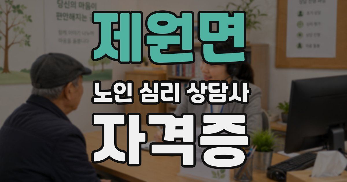 제원면 노인 심리 상담사 자격증