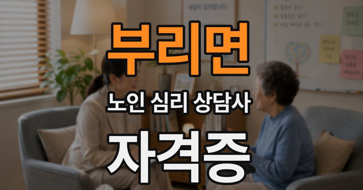 부리면 노인 심리 상담사 자격증