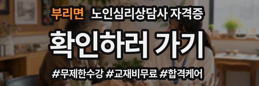 부리면 노인 심리 상담사 자격증