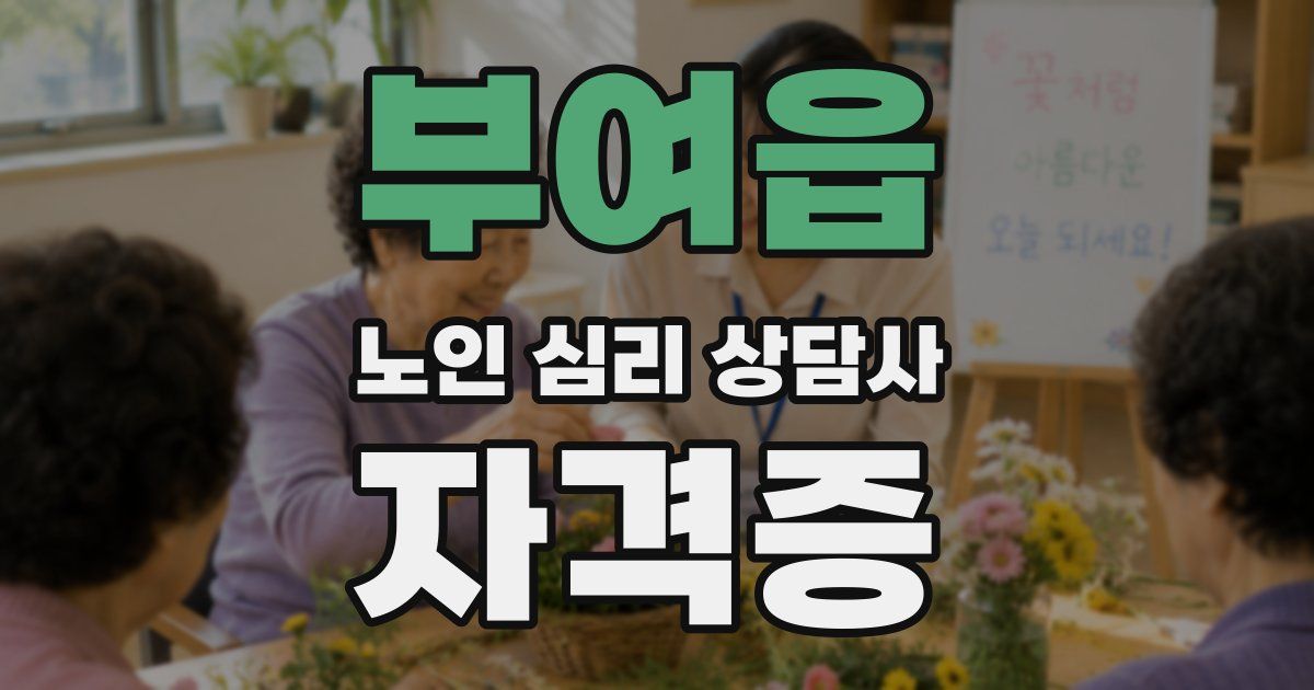 부여읍 노인 심리 상담사 자격증
