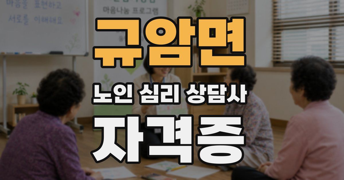 규암면 노인 심리 상담사 자격증