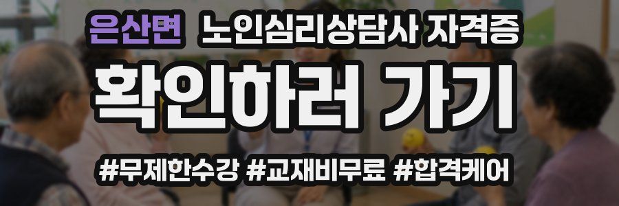 은산면 노인 심리 상담사 자격증