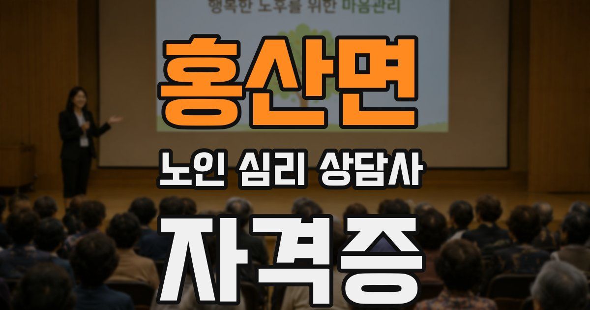 홍산면 노인 심리 상담사 자격증