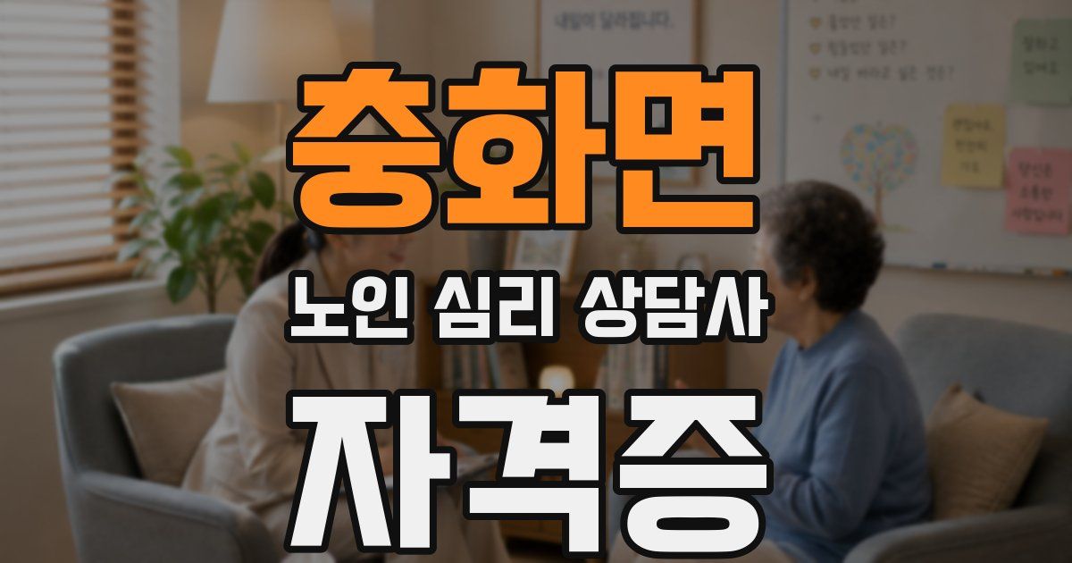 충화면 노인 심리 상담사 자격증