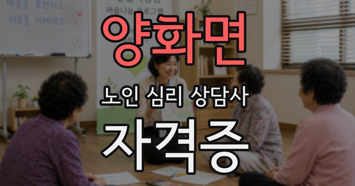 양화면 노인 심리 상담사 자격증