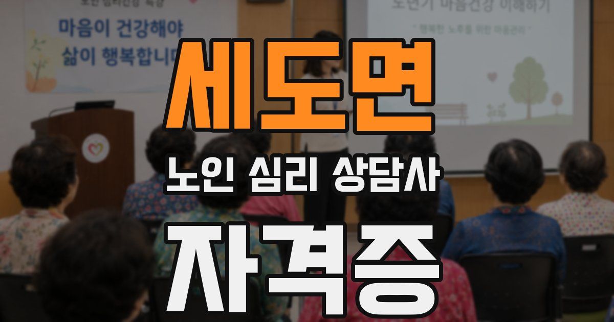 세도면 노인 심리 상담사 자격증