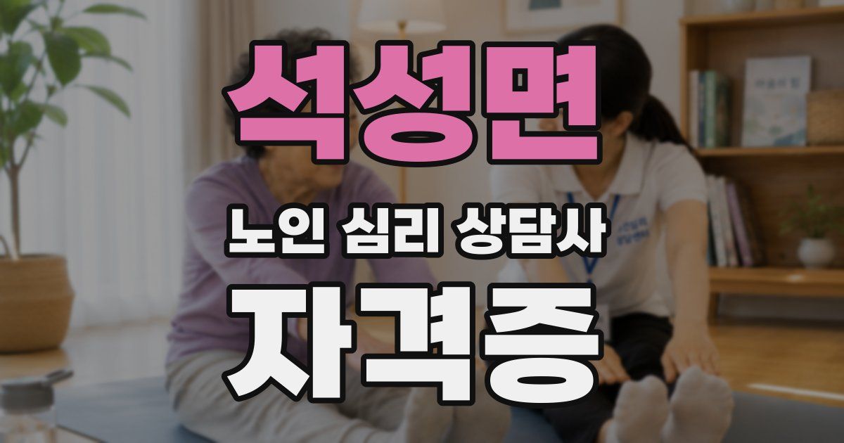 석성면 노인 심리 상담사 자격증