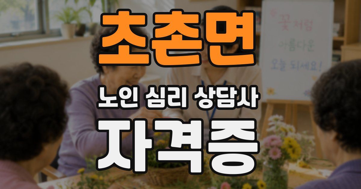 초촌면 노인 심리 상담사 자격증