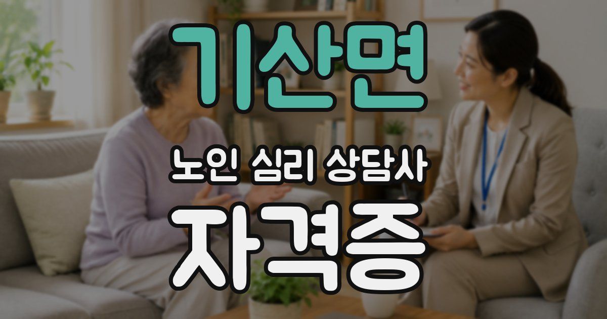 기산면 노인 심리 상담사 자격증
