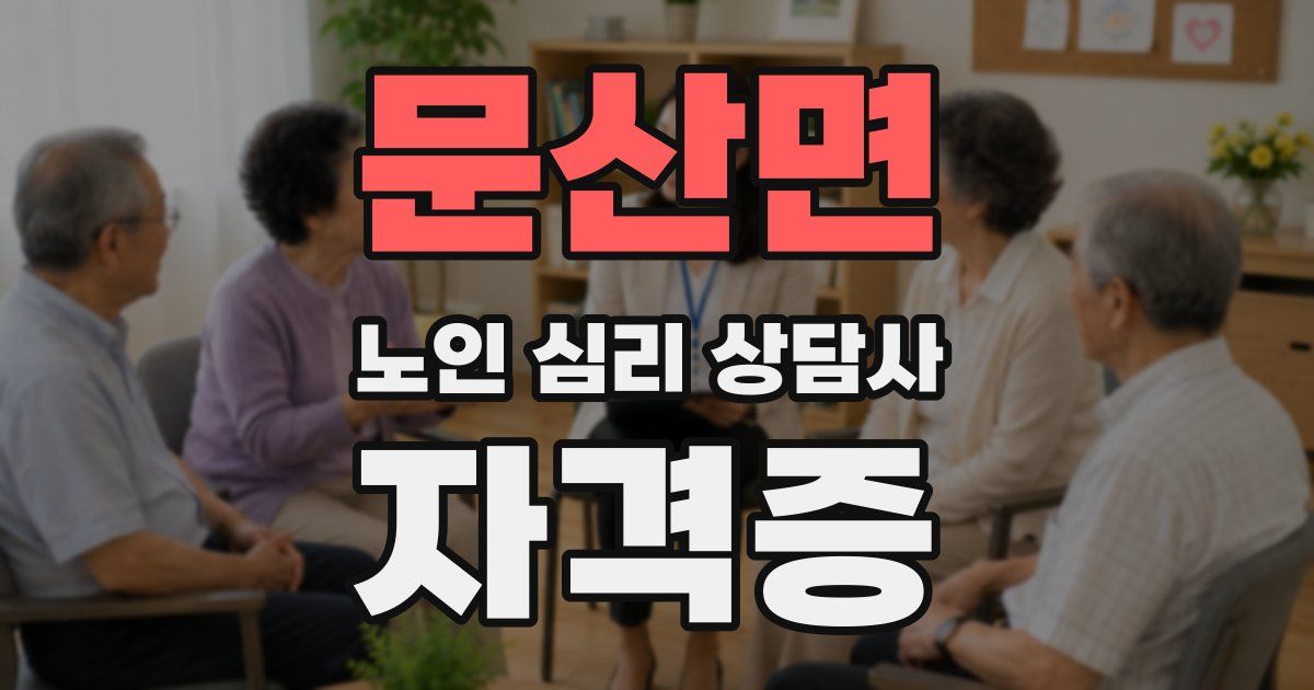 문산면 노인 심리 상담사 자격증