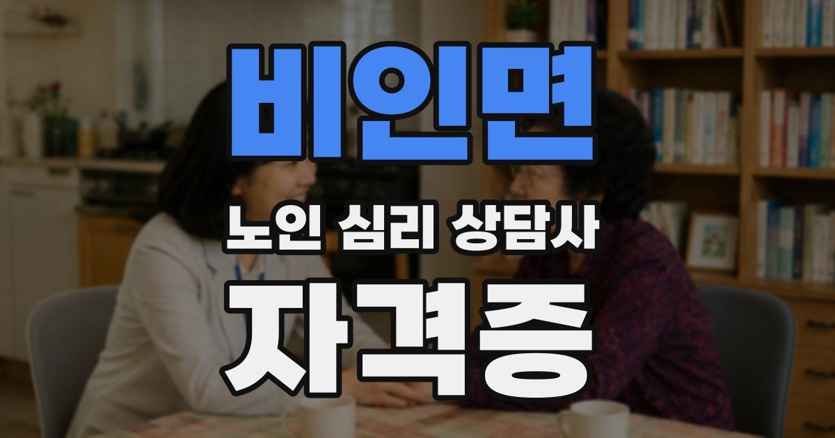 비인면 노인 심리 상담사 자격증
