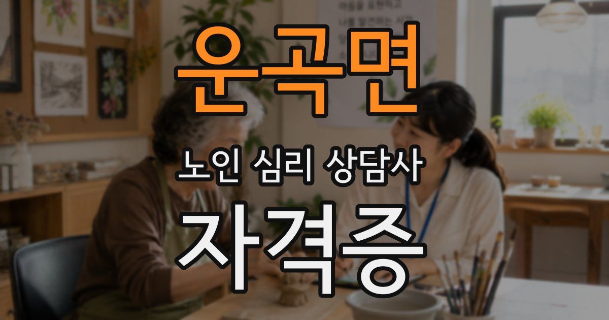 운곡면 노인 심리 상담사 자격증