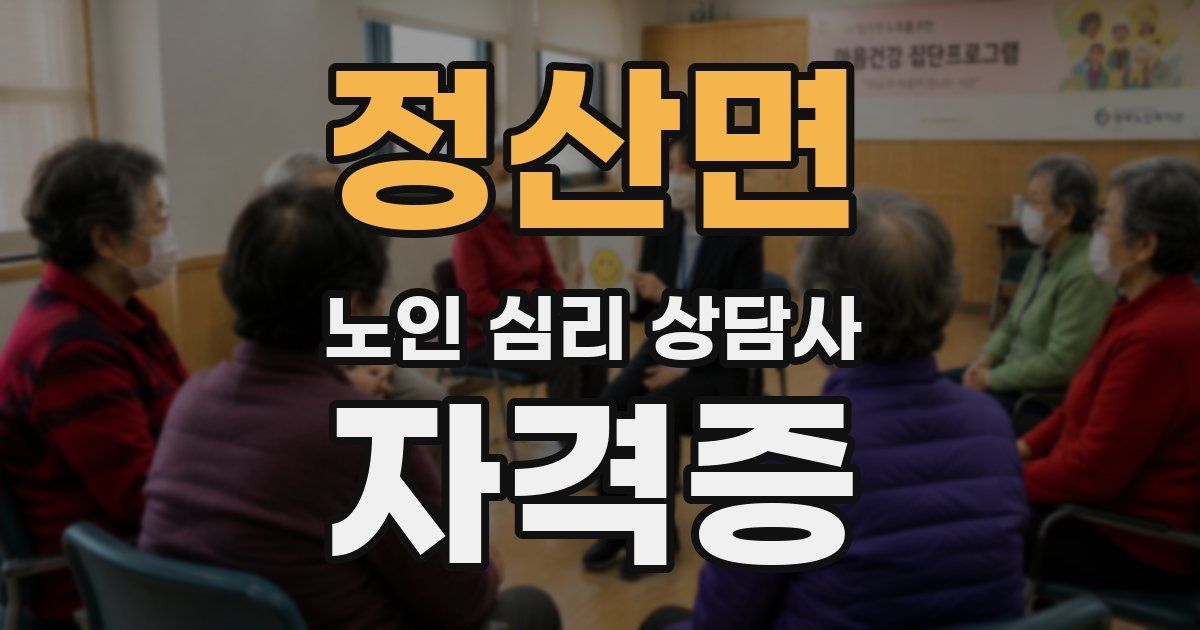 정산면 노인 심리 상담사 자격증