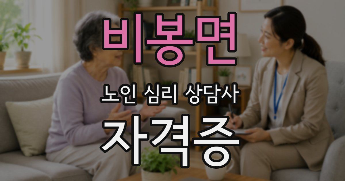 비봉면 노인 심리 상담사 자격증
