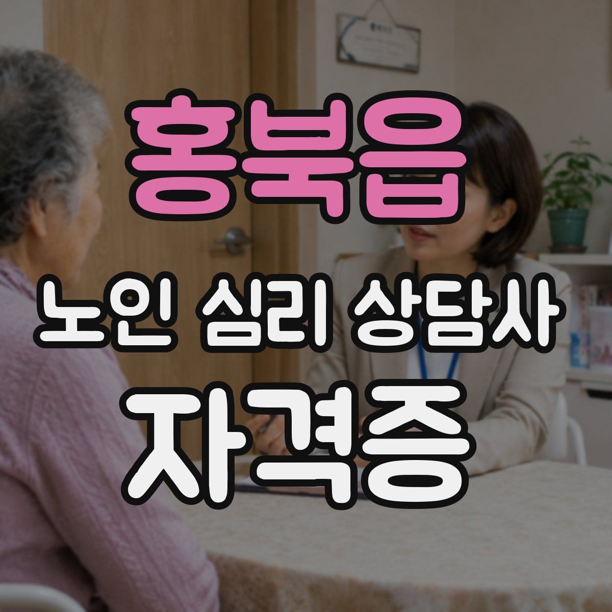 홍북읍 노인 심리 상담사 자격증