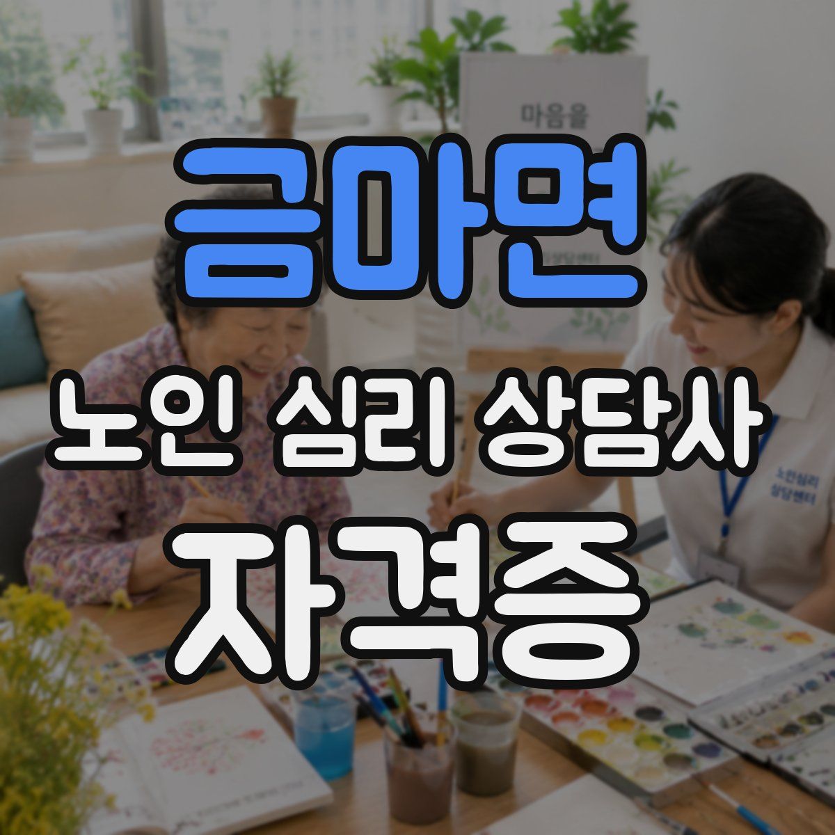 금마면 노인 심리 상담사 자격증